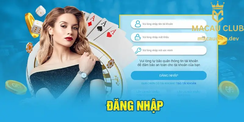 Người chơi có thể đăng nhập Macau Club trên app hoặc trên web